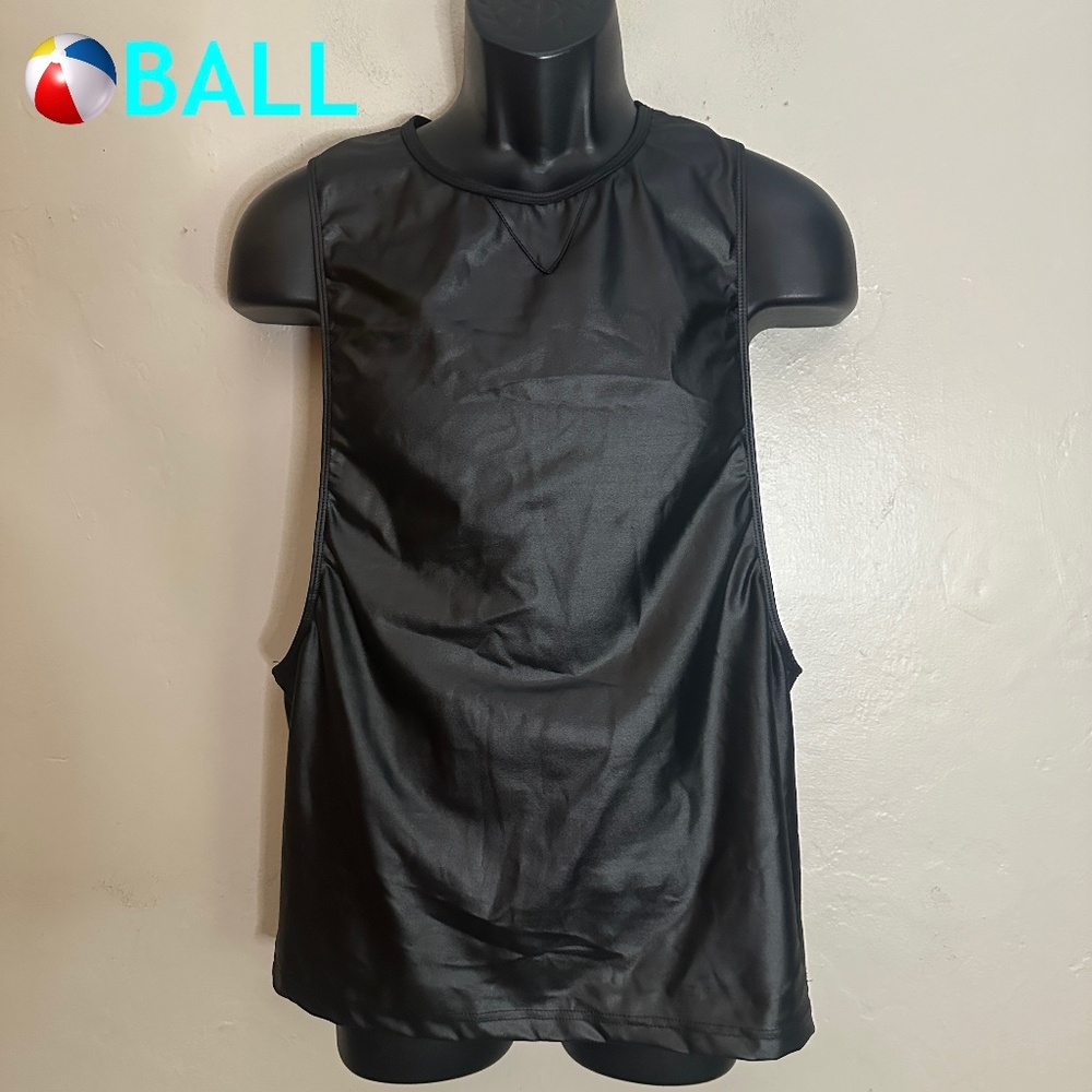 Ball Wet Look Stretch Tank Top 19" armpit t armpit unstretched Gently worn